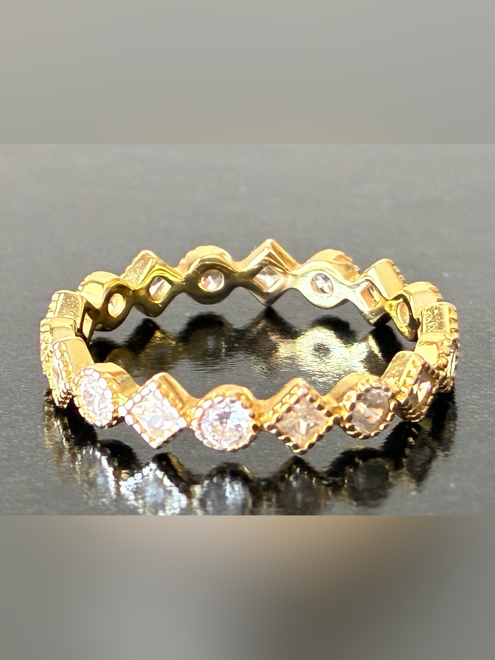 Sterling Silver Gold Tone Multi Shape Stacking Ring Sz 8